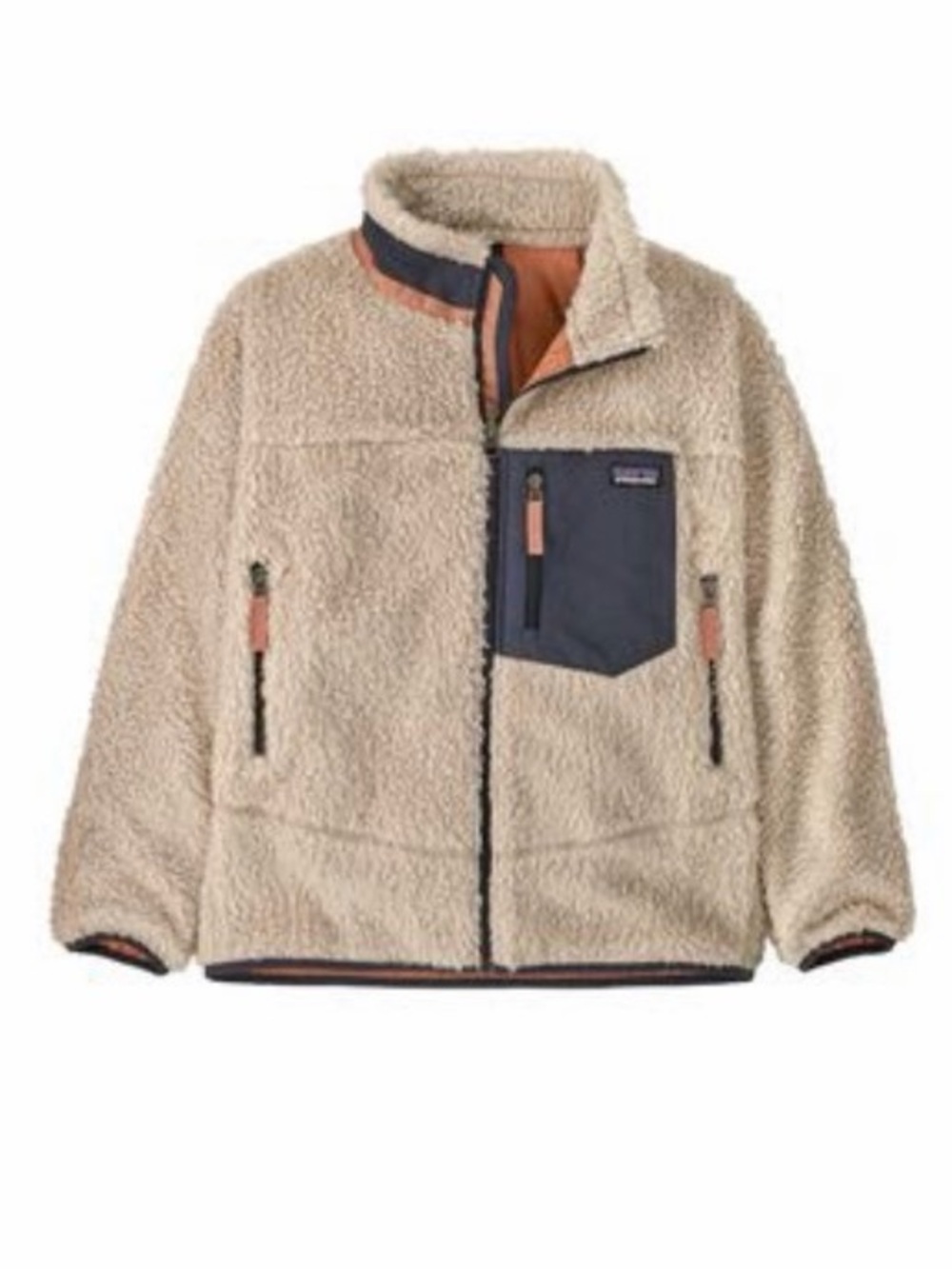 Patagonia Kids Retro-X Sherpa Jacket with Navy Chest Pocket